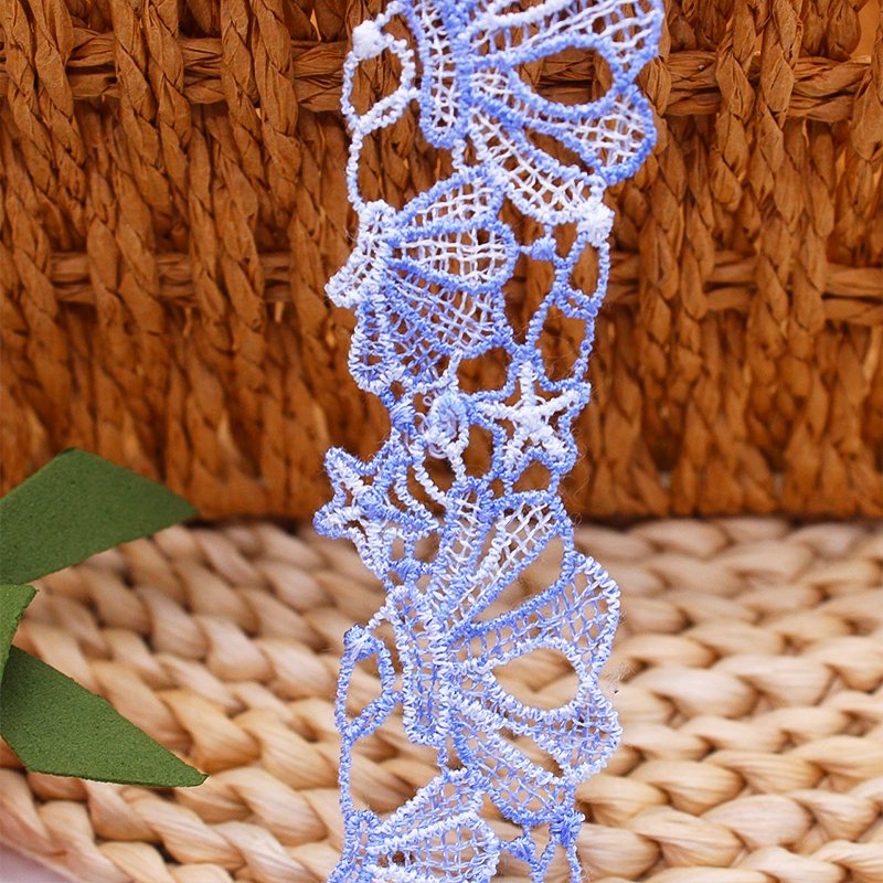High quality colored shell embroidered necklace with polyester lace trimmings and dressing accessories