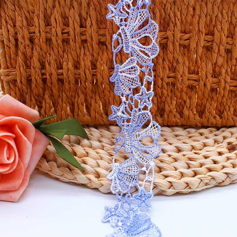 High quality colored shell embroidered necklace with polyester lace trimmings and dressing accessories