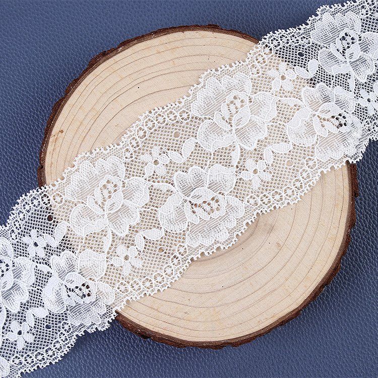 affninty elegant spandex trimming ivory bridal lace ribbon french floral chantilly white elastic lace trim for underwear