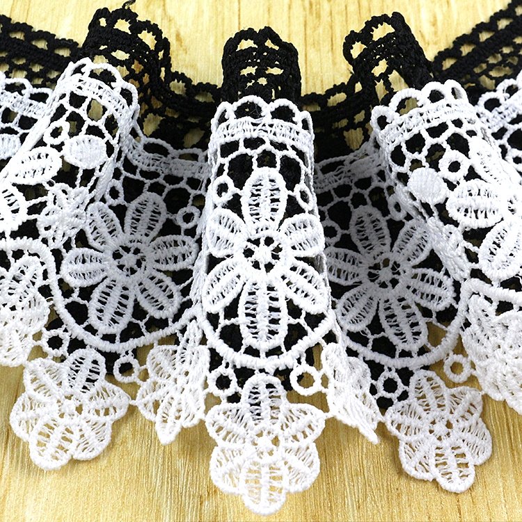 Wholesale Top Quality Swisss 3D Flower Embroidery Trim Lace For Garment
