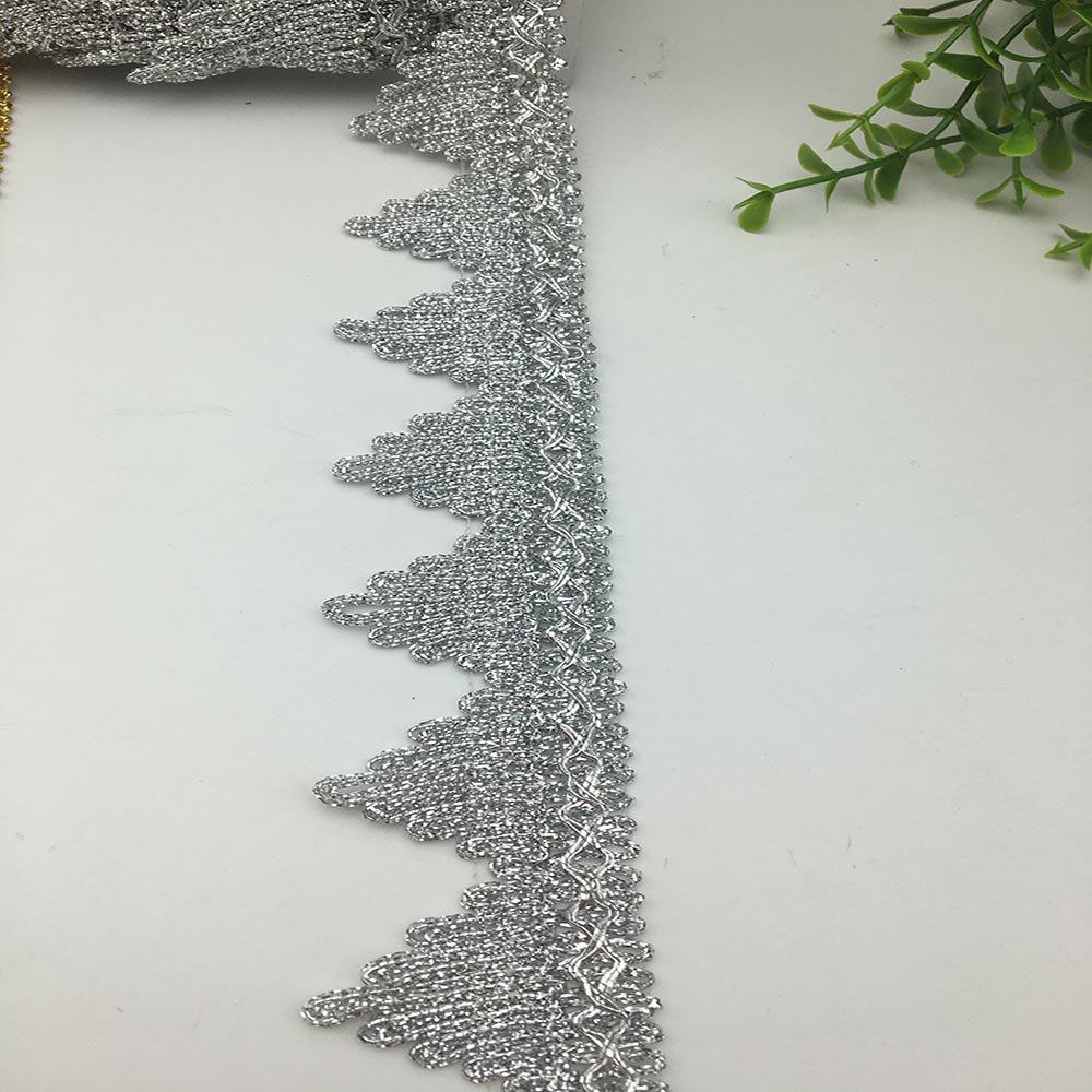 sewing upholstery lace triangle tassel metallic gold silver fringe trim