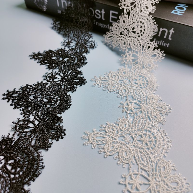High Quality French Flower Crochet Water Soluble Mesh Lace Trim For Wedding Dress