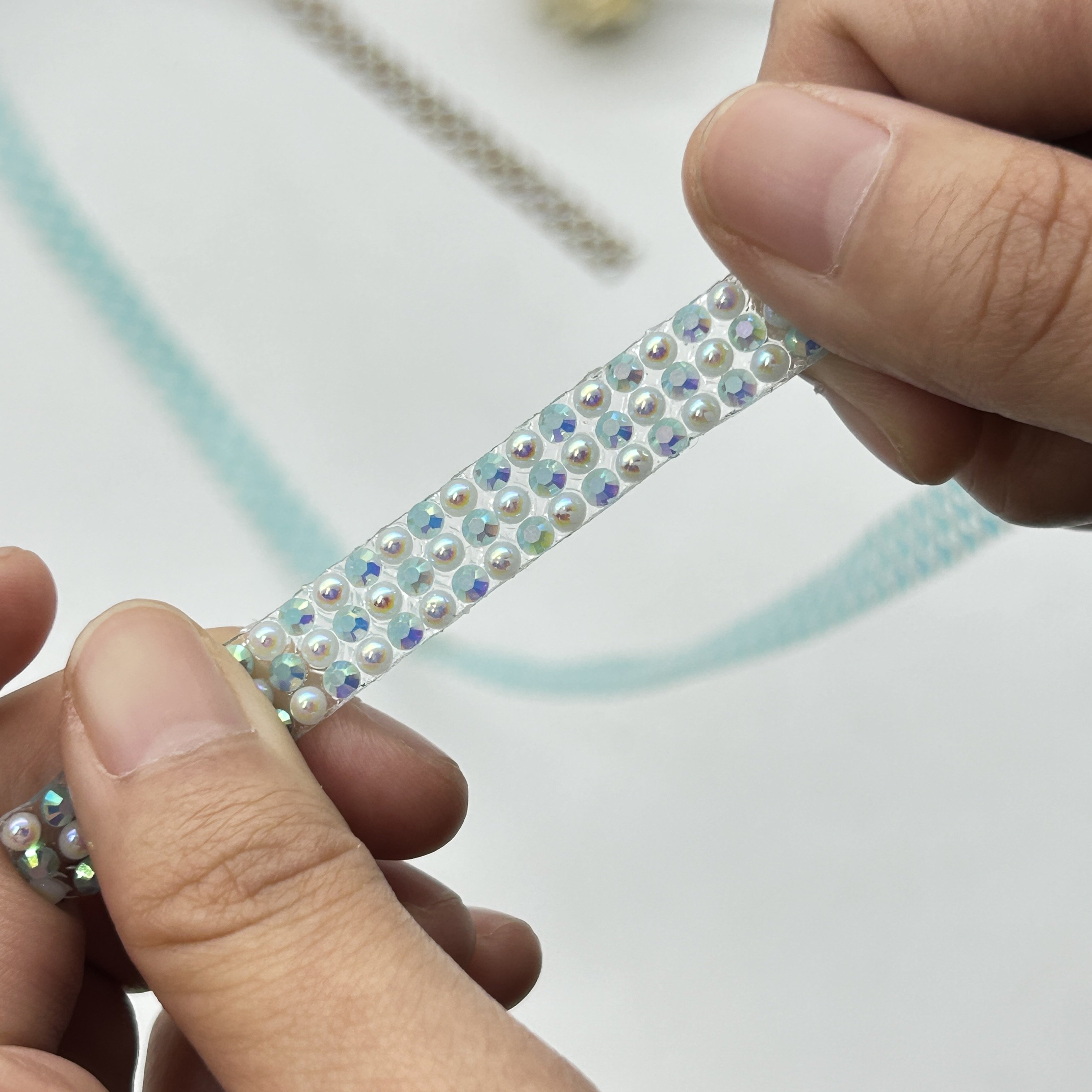 Custom Resin Rhinestone Ribbon Trim Hotfix Strass Applique Decoration Self Adhesive Rhinestone Roll