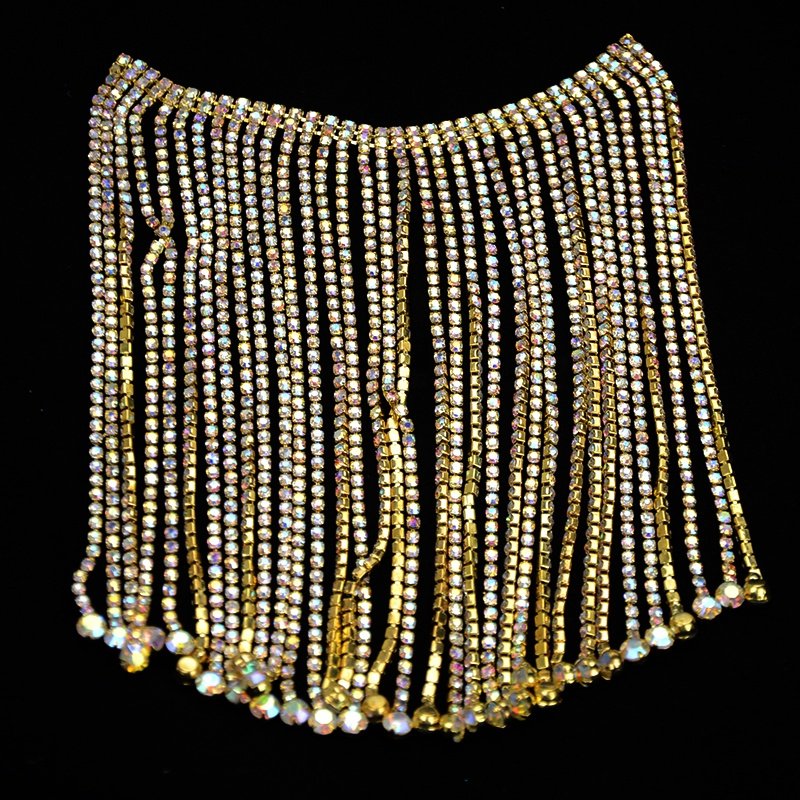 Irregular crystal rhinestone belly waist chain crystal rhinestone rope adhesive rope trimming