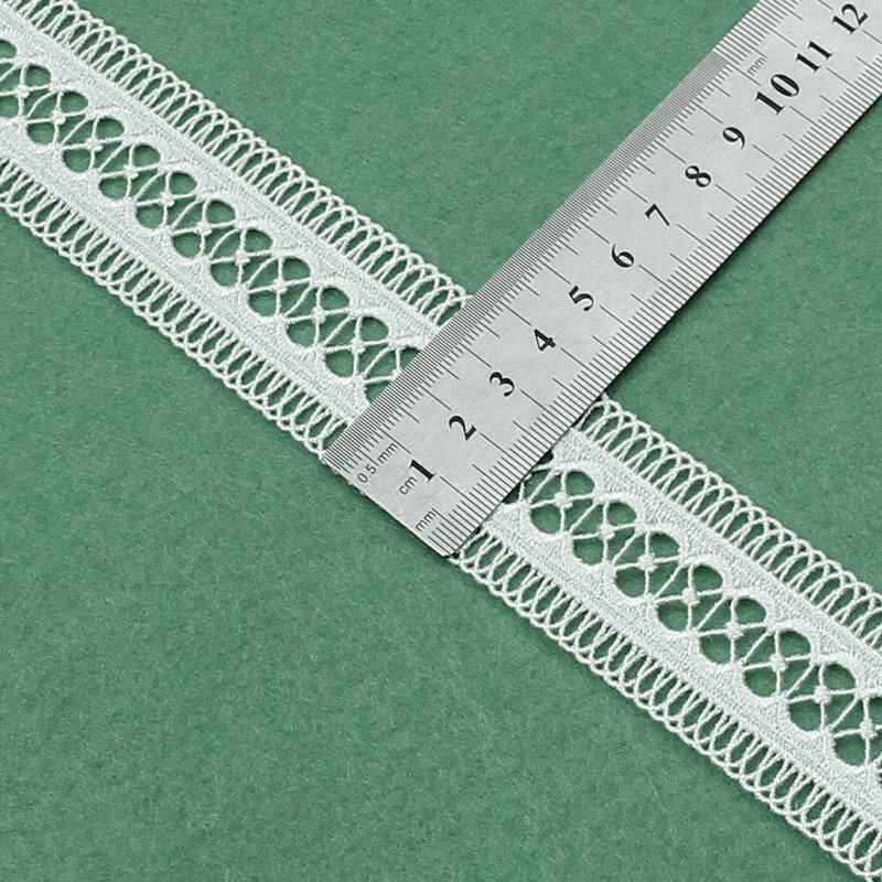 Wholesale bright polyester lace trim water soluble embroidery non-elastic lace ribbon for clothing dress decoration accessories