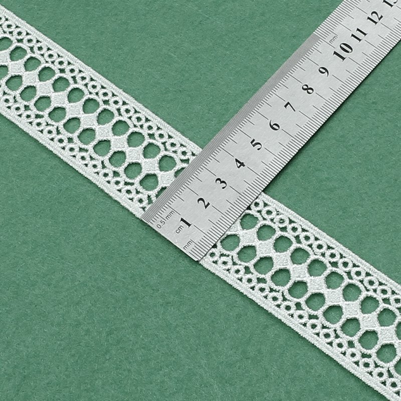 Wholesale bright polyester lace trim water soluble embroidery non-elastic lace ribbon for clothing dress decoration accessories