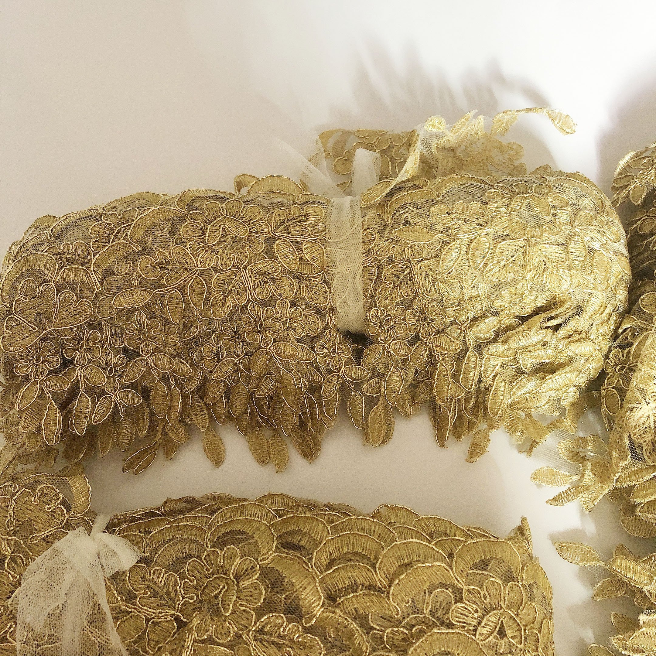 Ornament embroidery gold collar trim lace edge for clothing LT2225B