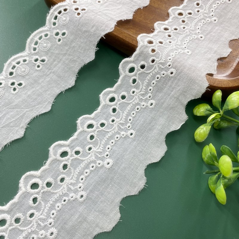 New 6cm Spot Lace Cotton Edge Water Soluble Sewing Accessories for Home Use for Wedding Decoration with Flower Design Carton T/T