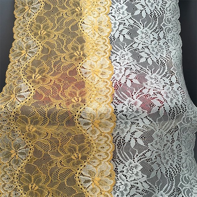 TUTON Factory Supplier Bridal French Lace Wide 18 CM Fashion Elastic Lace Trim for Under Wear
