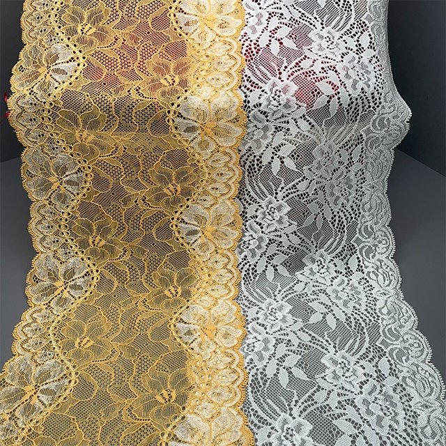 TUTON Factory Supplier Bridal French Lace Wide 18 CM Fashion Elastic Lace Trim for Under Wear