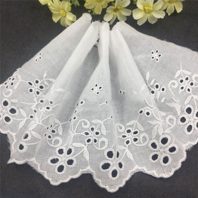 Promotional Fancy Cotton Embroidery Trimming Lace Fabric