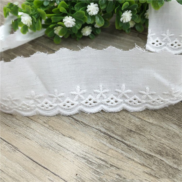 Promotional Fancy Cotton Embroidery Trimming Lace Fabric