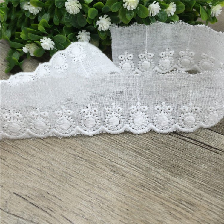 Promotional Fancy Cotton Embroidery Trimming Lace Fabric