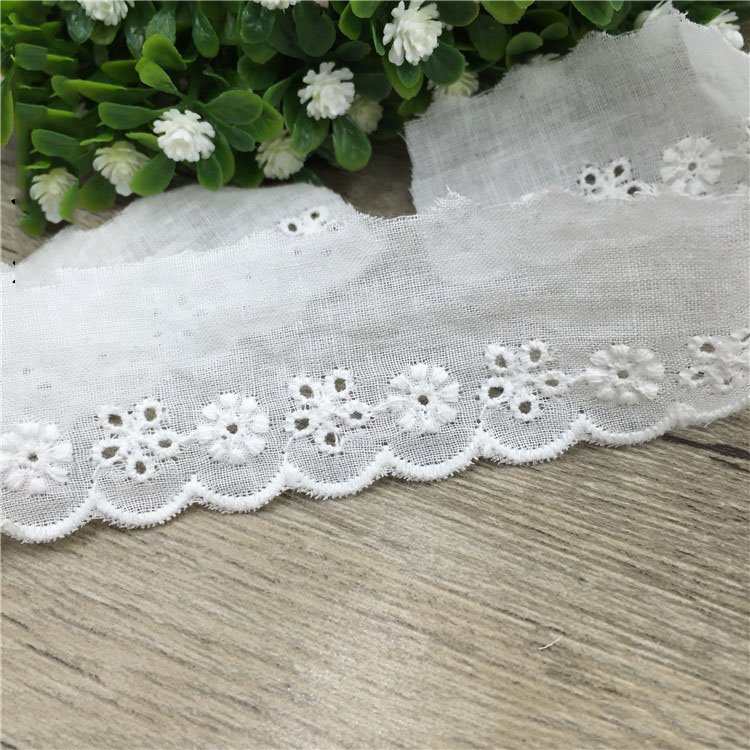 Promotional Fancy Cotton Embroidery Trimming Lace Fabric