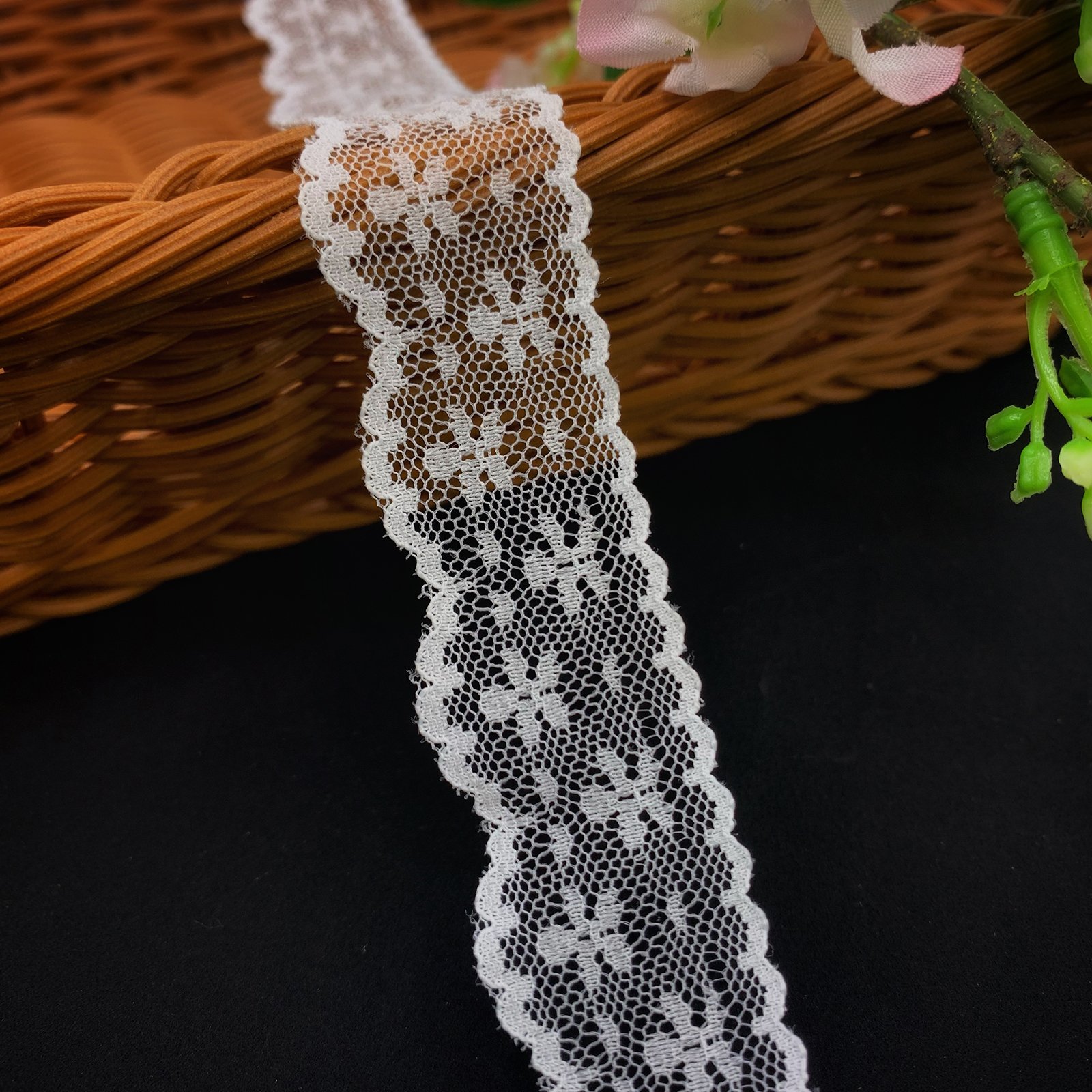 Hot Sale High Quality Stretch Lace Trim Soft Nylon Spandex Elastic Lace Trim