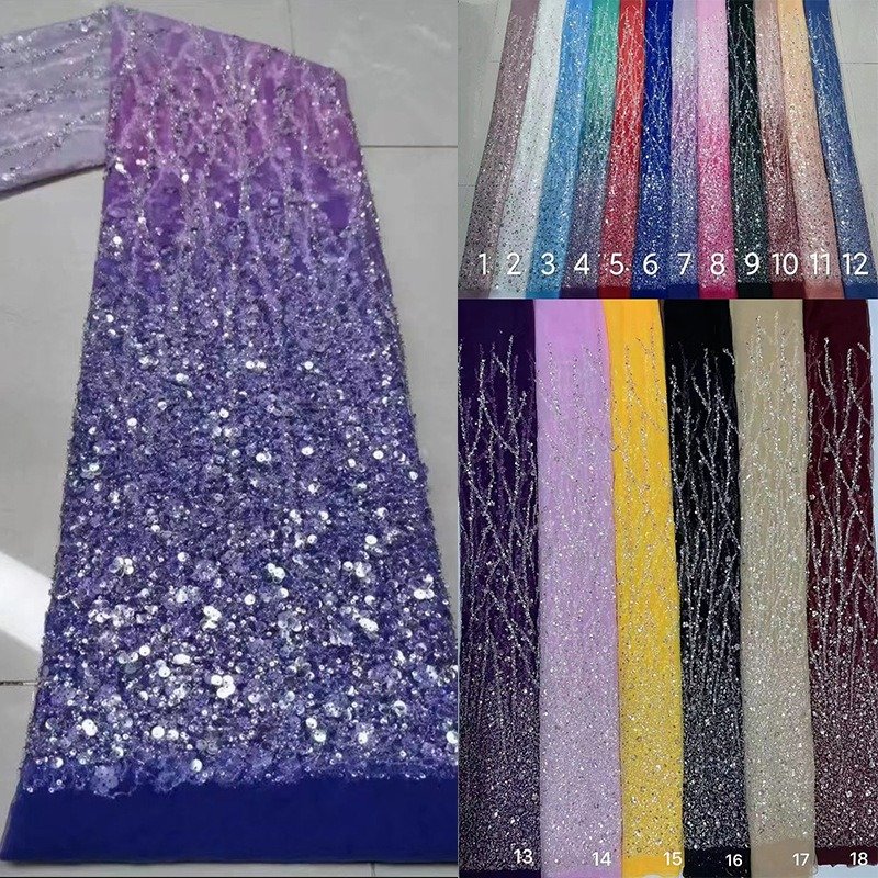 border one sided no reversible sequin fabric george fabric african bead trim