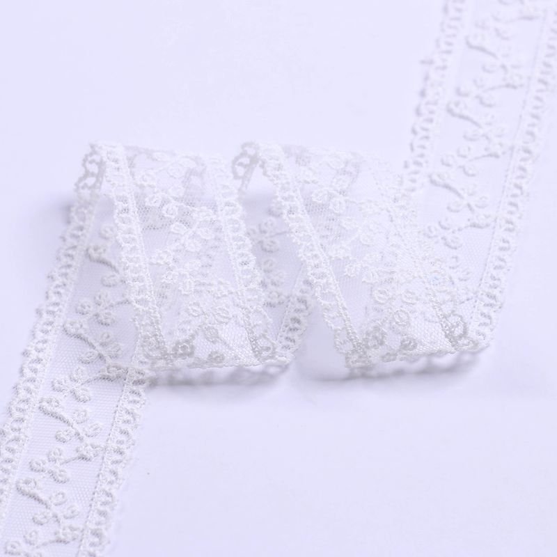 Hot Sale 35cm Inelastic Scalloped Solid Color Polyester Lace Trim for Garment Accessories