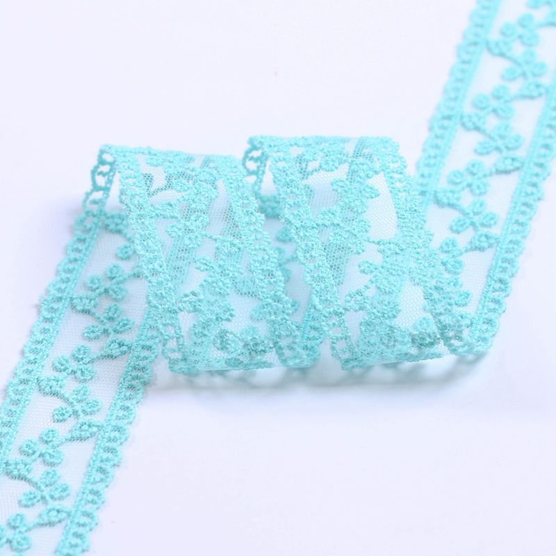 Hot Sale 35cm Inelastic Scalloped Solid Color Polyester Lace Trim for Garment Accessories
