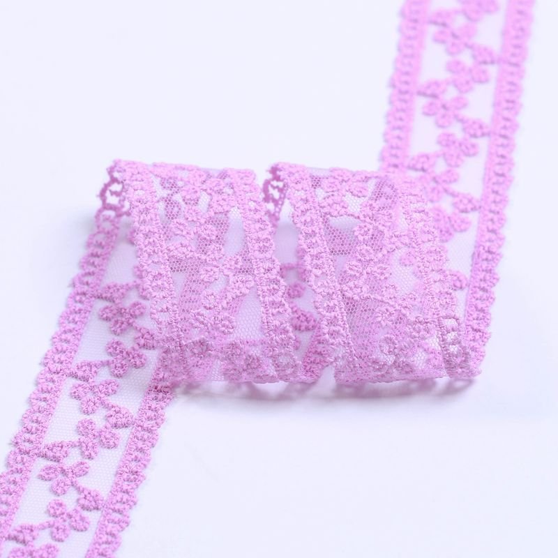 Hot Sale 35cm Inelastic Scalloped Solid Color Polyester Lace Trim for Garment Accessories