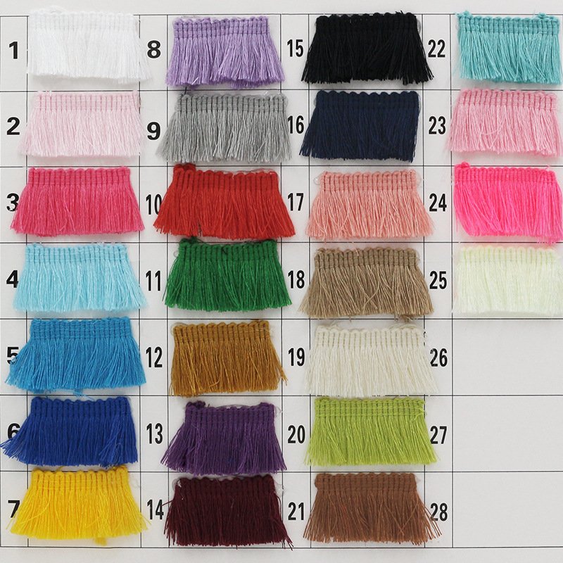 Stock 25mm Wide Fringe Tassel Trim Multi-Colored Lace Trim Fringe Trim Lace For Sewing Crafts Clothing Curtains