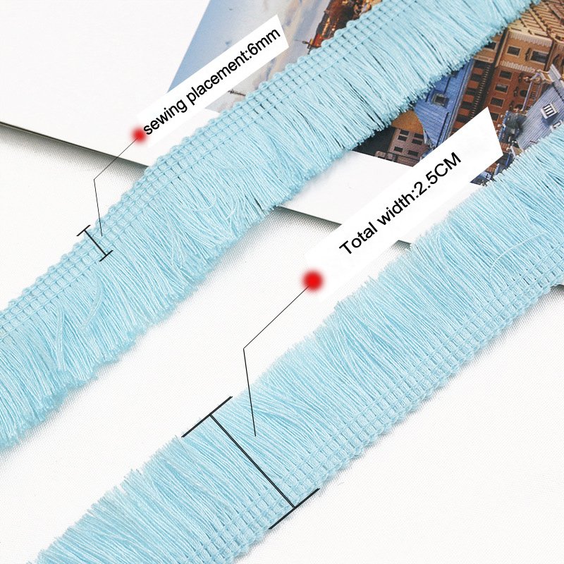 Stock 25mm Wide Fringe Tassel Trim Multi-Colored Lace Trim Fringe Trim Lace For Sewing Crafts Clothing Curtains