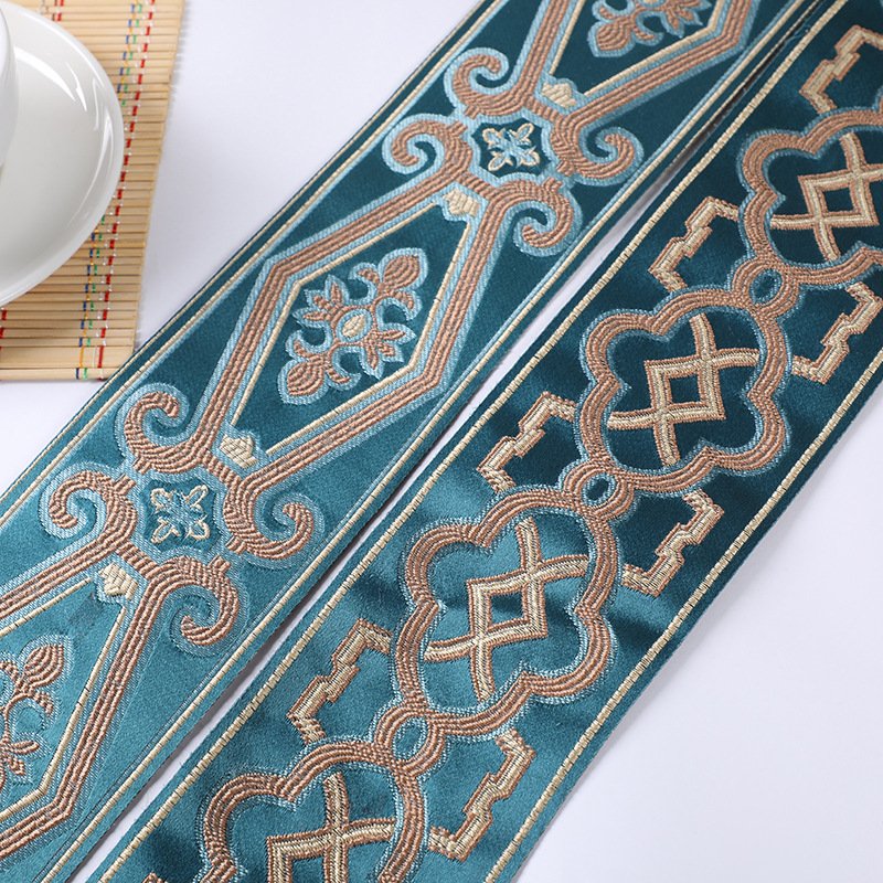 10yards/roll Ethnic Webbing Embroidery Lace Sewing Trims 8.5cm Width Tribal India Boho Fashion Decorative Webbing