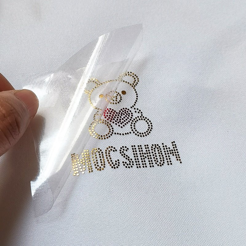 Hot Selling Tag Sequin Patch PET Colorful Trimming Hot Fix Adhesive Woven Label Shiny Letters Tags PVC Heat Transfer For Tshirt