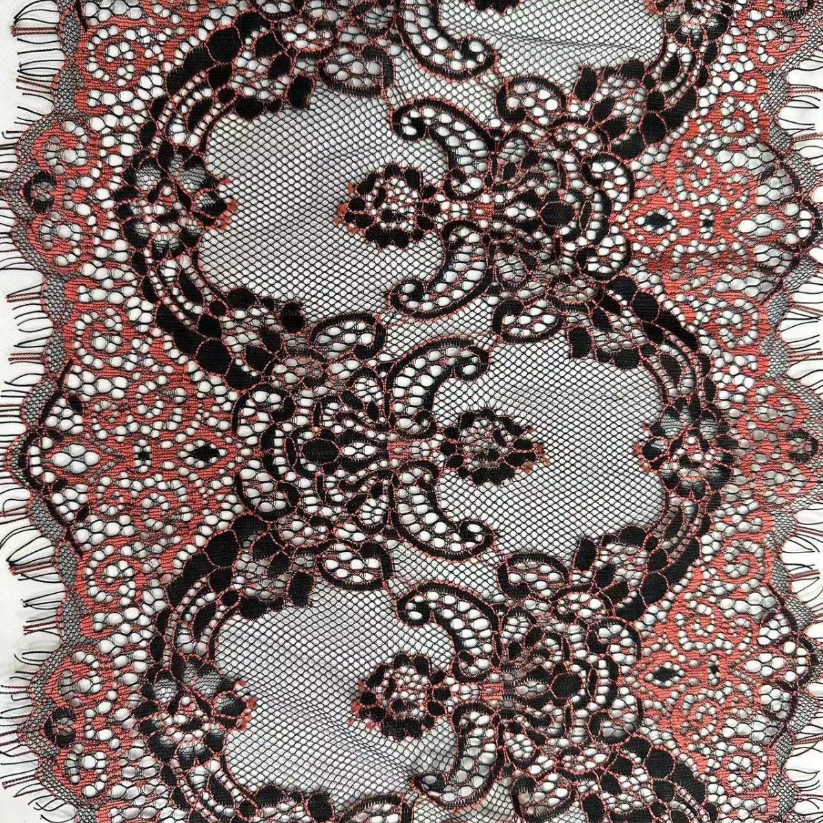 26cm Nylon Silk Eyelash Double Color Lace Non Elastic Accessories Lace Trimming Lace
