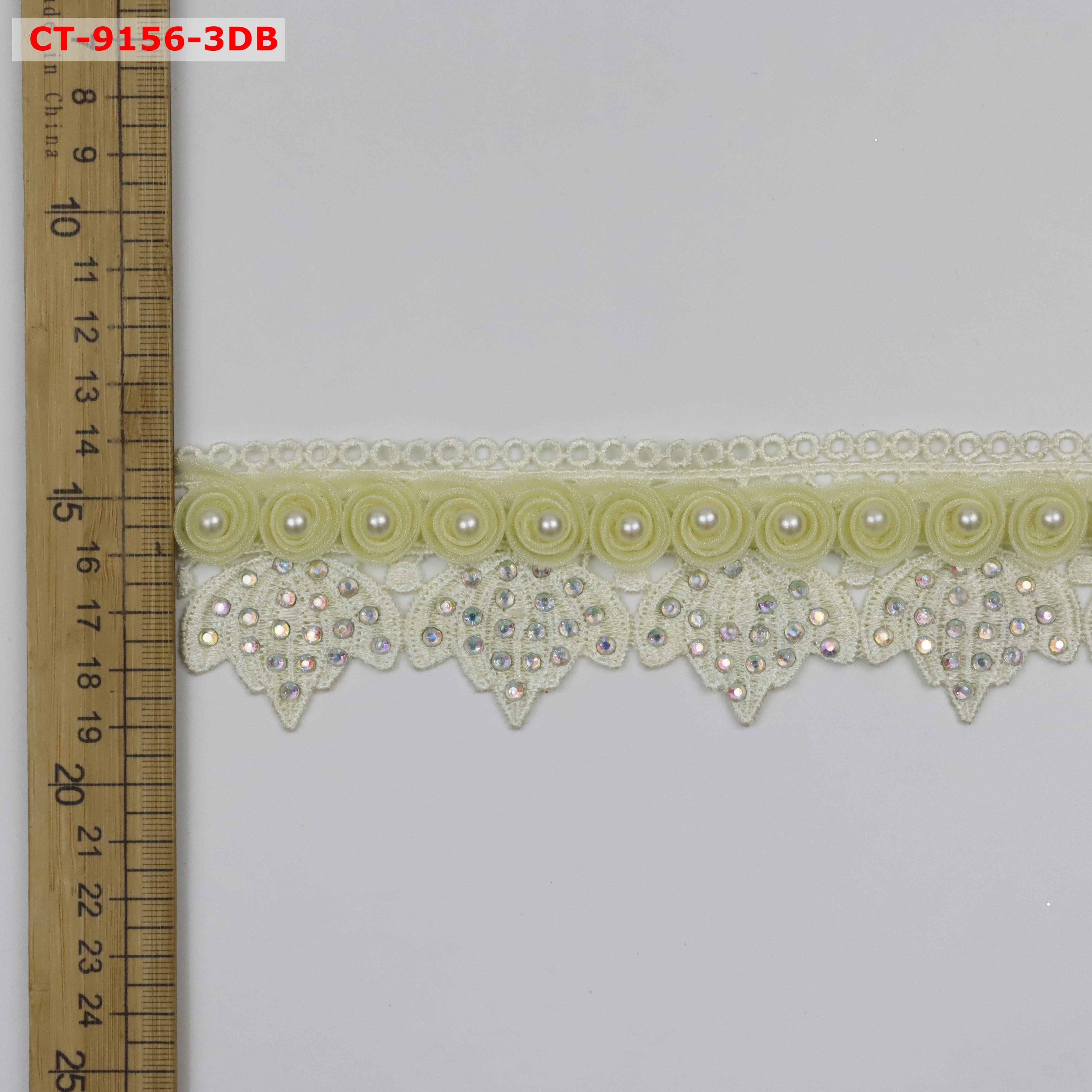 Encajes y cintas 3d guipure rhinestone and crystal beaded lace trim