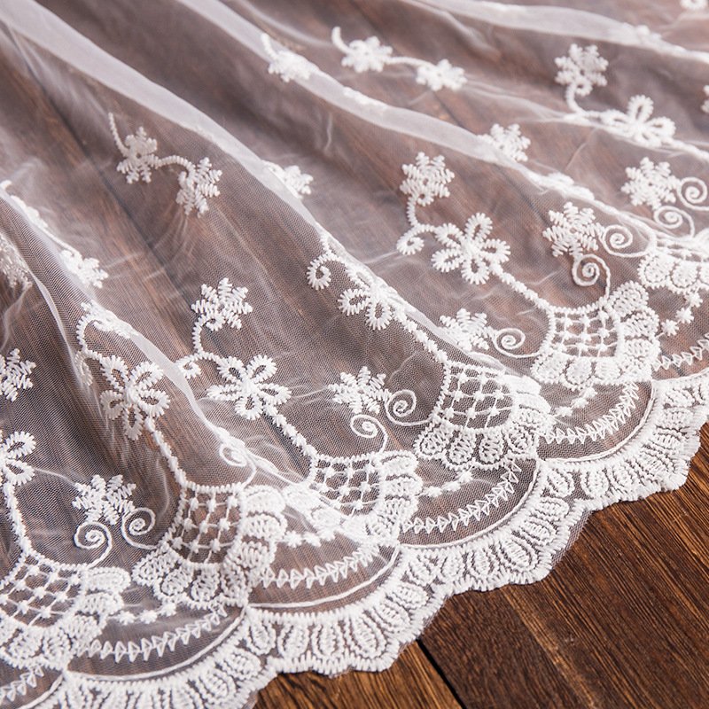Fashion Design Flower Embroidery Lace Trimming Soft Mesh Lace Trim For Ladies Dress Clothes Embroidery
