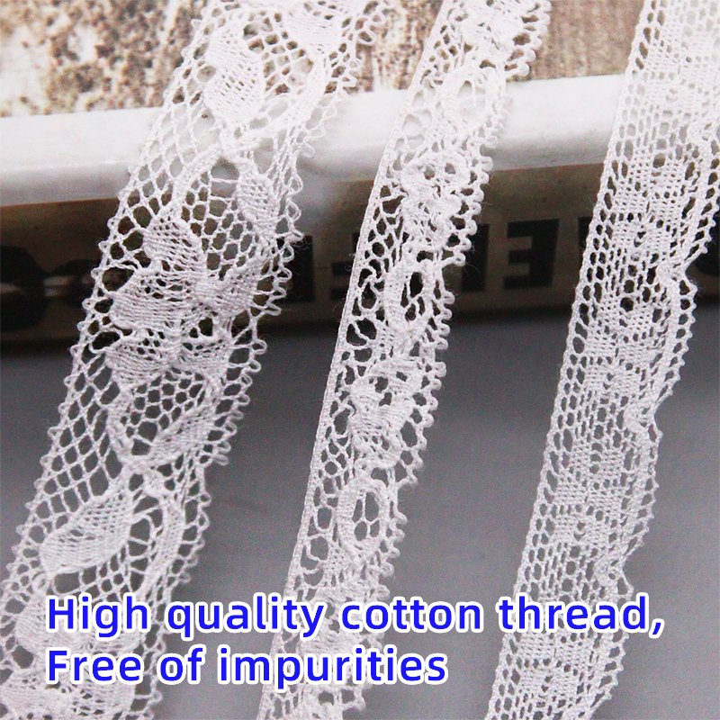 High Quality Natural white 100% Cotton Lace Trims Soft French lace 1.5cm Width Underwear lace
