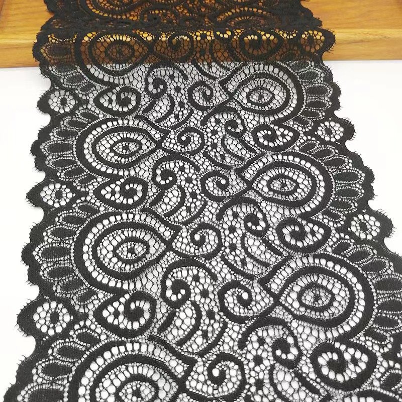 High Quality 18cm Elastic Lace Knitted Fabric For Underwear Clothing Wedding Lace Trim