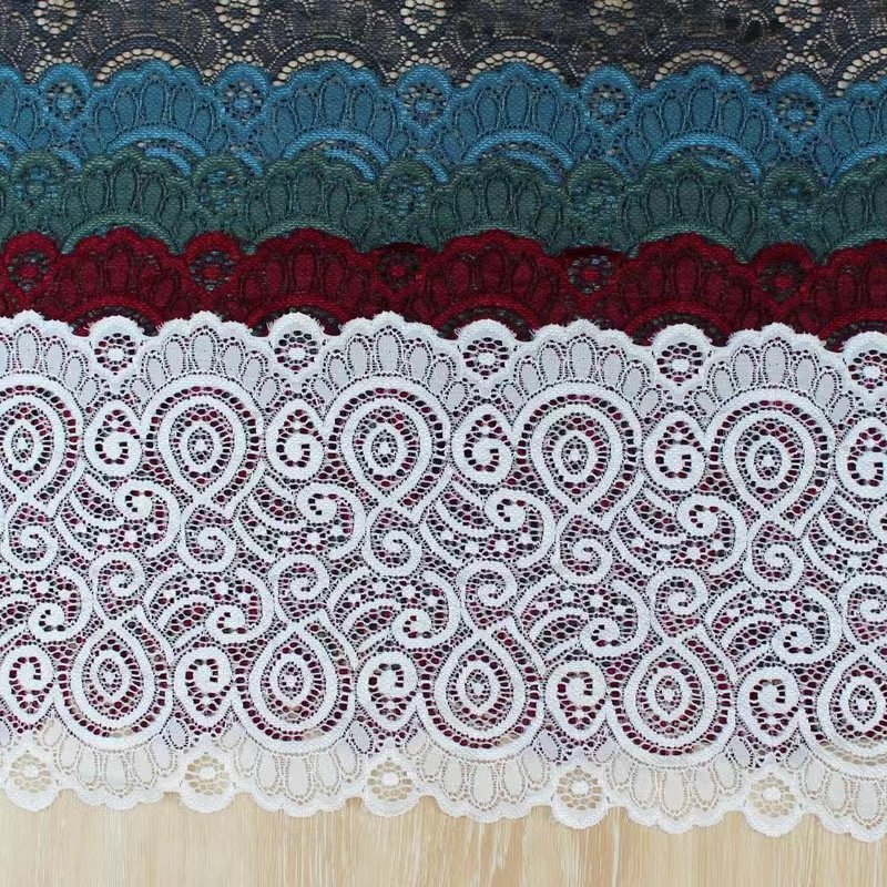 High Quality 18cm Elastic Lace Knitted Fabric For Underwear Clothing Wedding Lace Trim