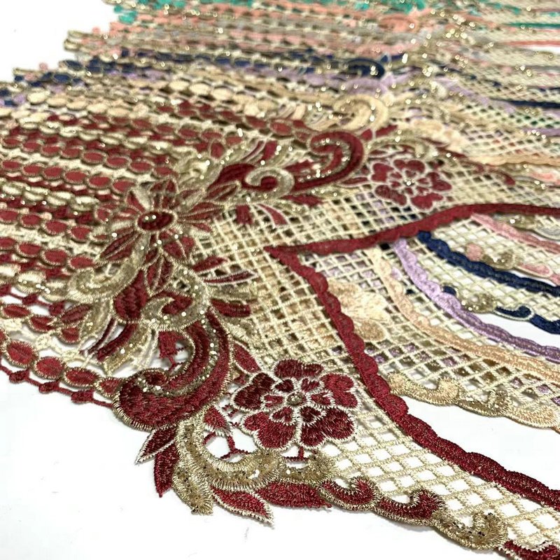 Embroidered Appliques Patch Embroidered Lace Fabric Ribbon Trim Neckline Collar