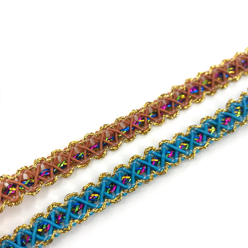 Wholesale Gold Silver Thread Lace Trim For Latin Dance Border Lace Trimming Fabric Garment Decoration For Dress