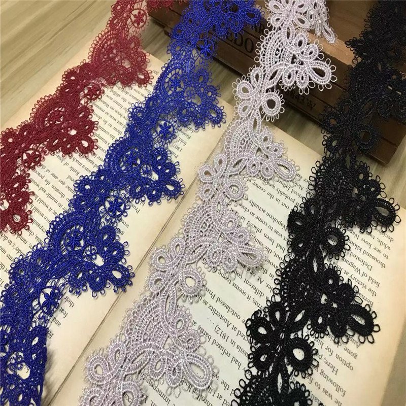 Water Soluble Lace Polyester Sewing Ribbon Lace Trim Garment Accessories Red DIY Guipure Lace Trim Sewing Craft