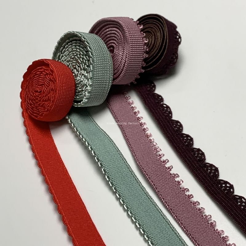 GUANGDONG XINDE Nylon Lace Elastic Band Underwear Bra Shoulder Strap Webbing Lace-trimmed Elastic Jacquard Elastic Band