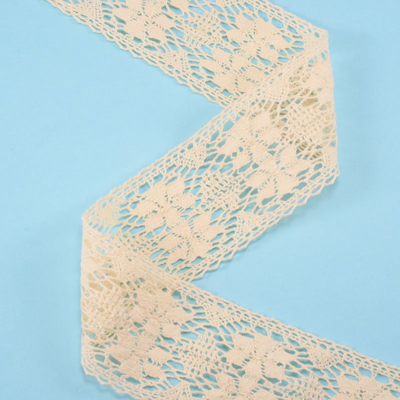 Vintage White Beige Fabric Crochet Lace Wedding Decor Package Sewing Cotton Lace Trim Ribbon
