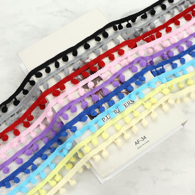 wholesale 35colors 20mm DIY sewiing pom pom ball braid lace trim for garment accessories