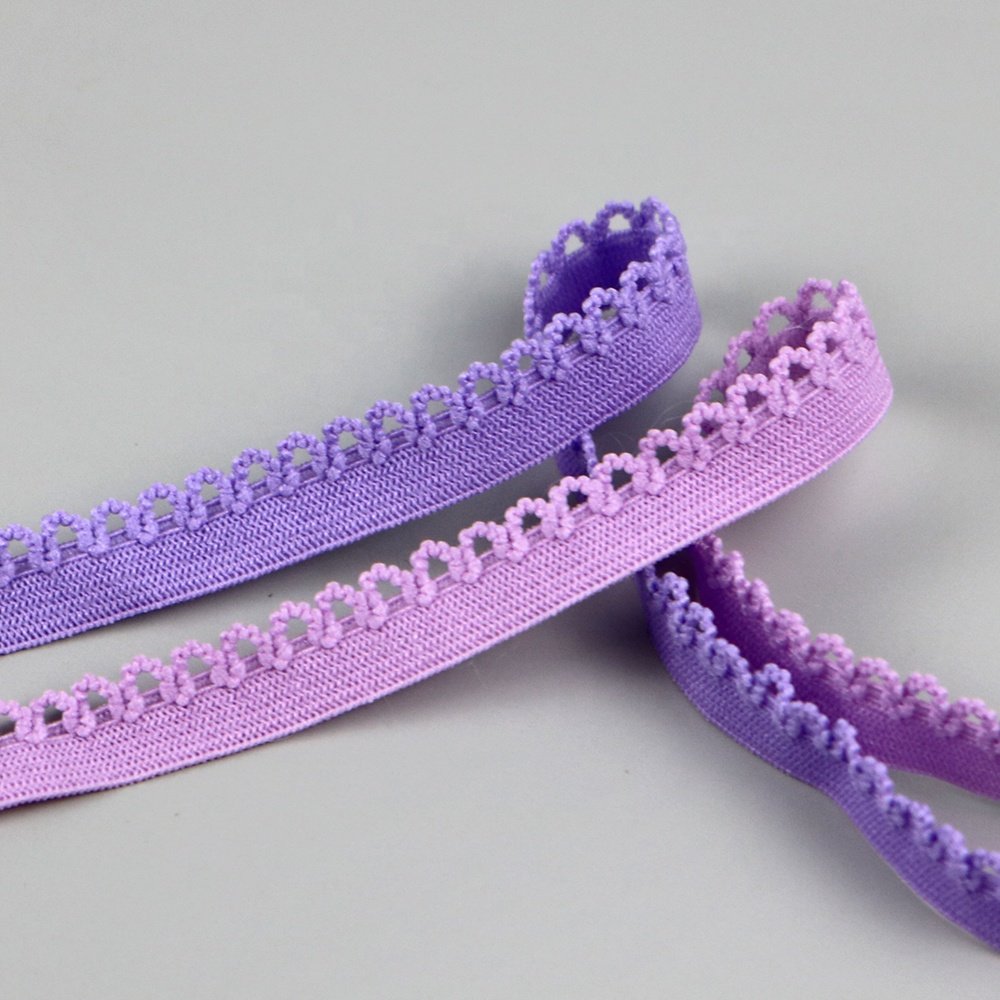 Customized soft lingerie stretch lace ear design elastic webbing knitted elastic band for underwear