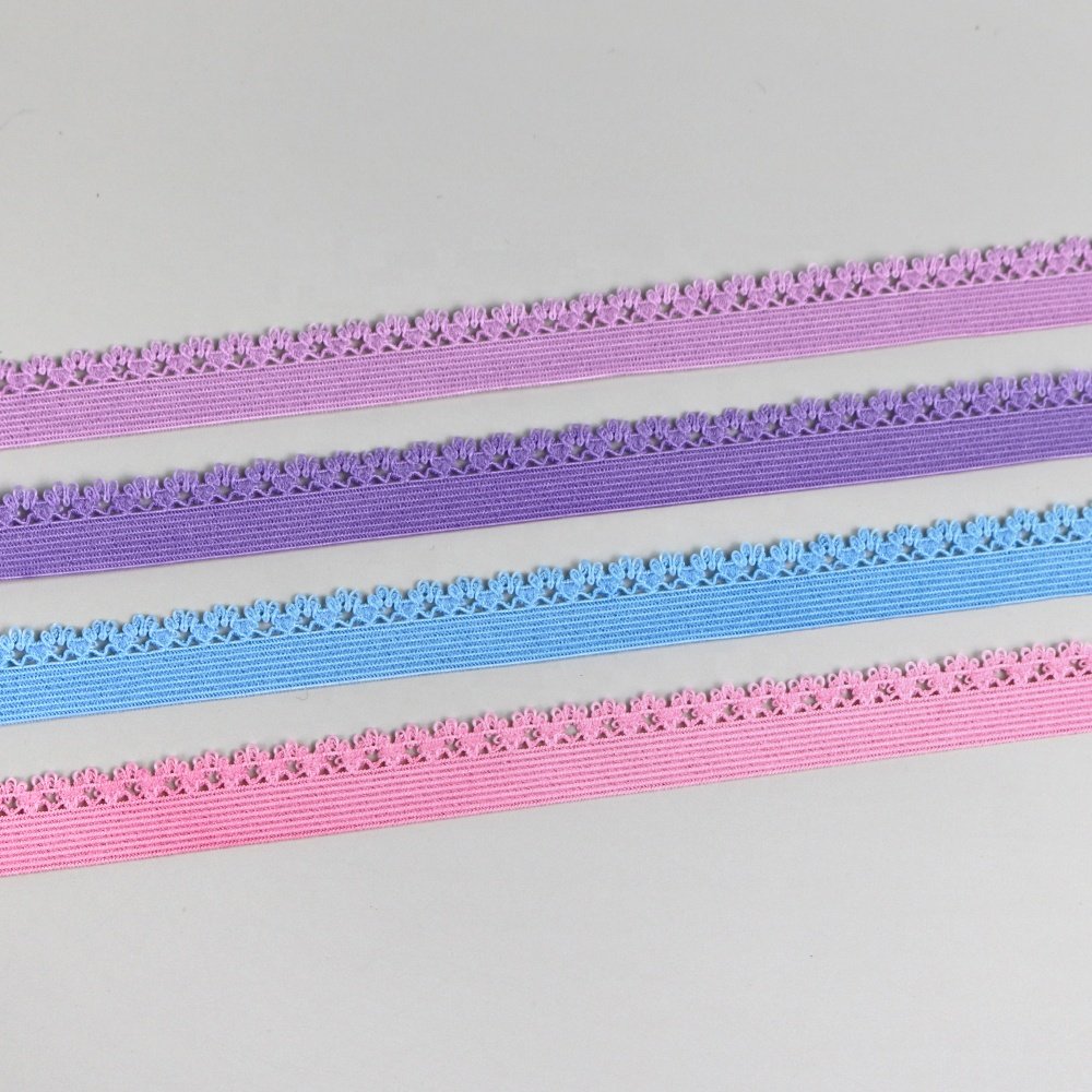 Customized soft lingerie stretch lace ear design elastic webbing knitted elastic band for underwear