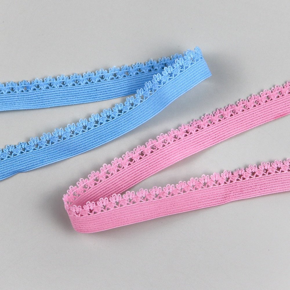 Customized soft lingerie stretch lace ear design elastic webbing knitted elastic band for underwear