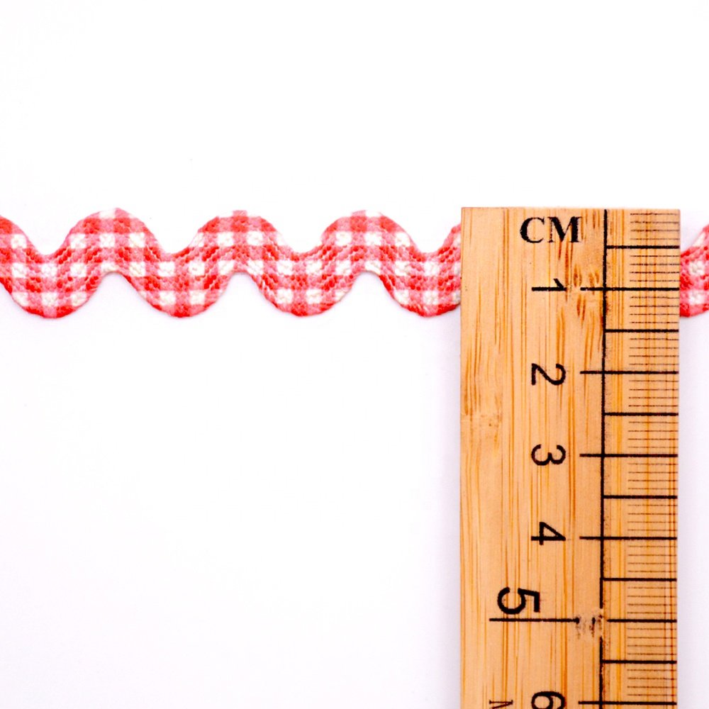 Wholesale 1cm polyester printed dots woven ric rac trims custom colorful zig zag ribbons for dresses garment crafts DIY