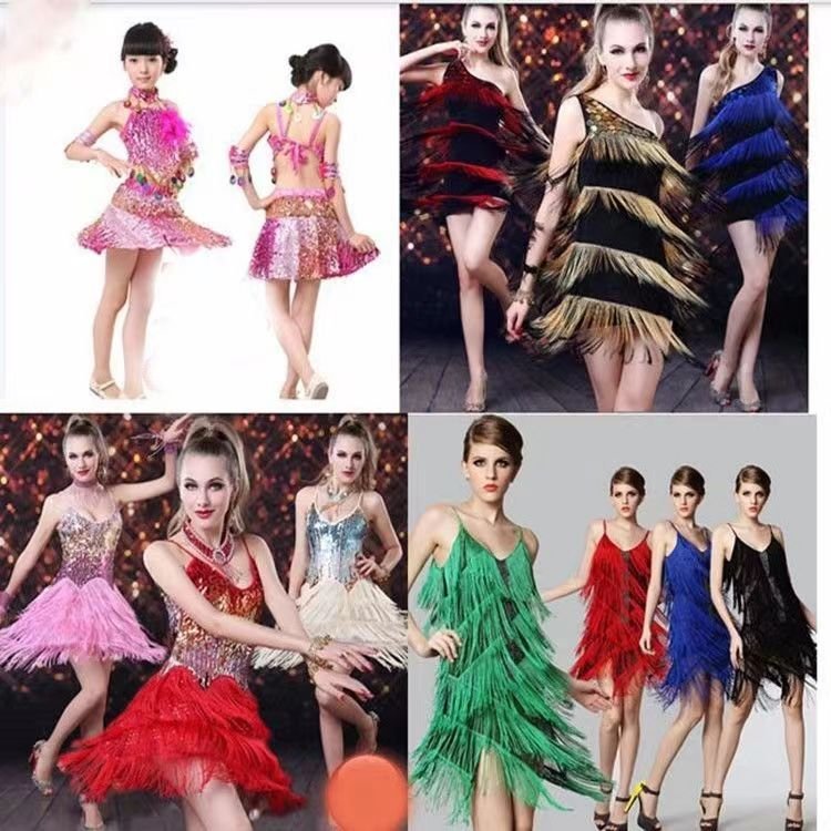 20CM Satin Colorful Polyester Dance Skirt Dress Tassel Fringe Trim