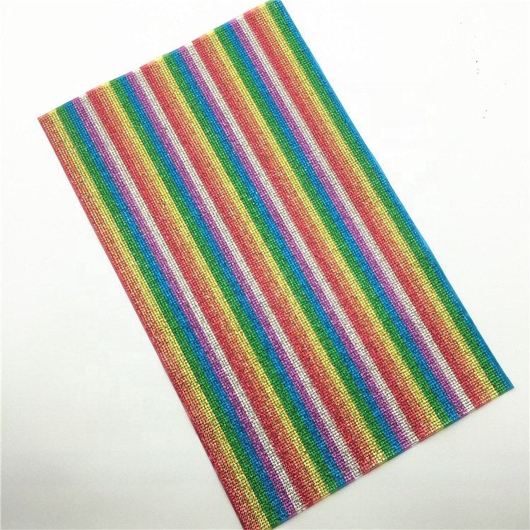 Bling Crystal Self-adhesive sheet 24*40cm Transfer Crystal Stone Mesh Trimming Hot Fix Netting Rhinestone Sheet for Garment