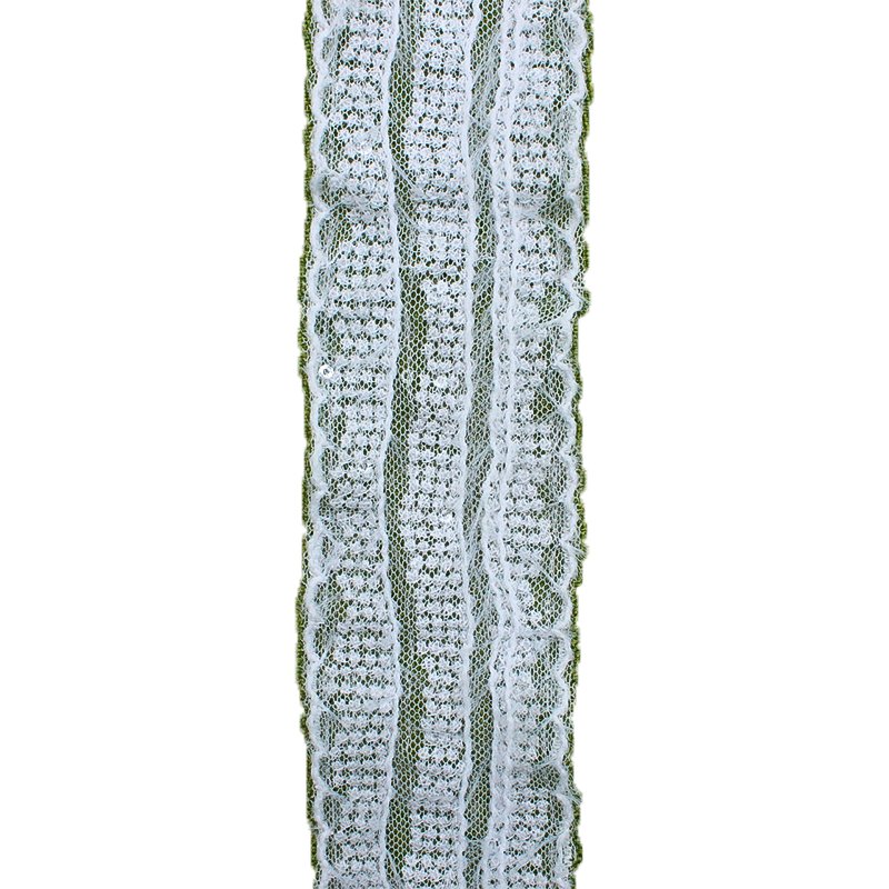 Fashion Lace trimming embroidery machine sequin malla bordada for french Clothing design lace