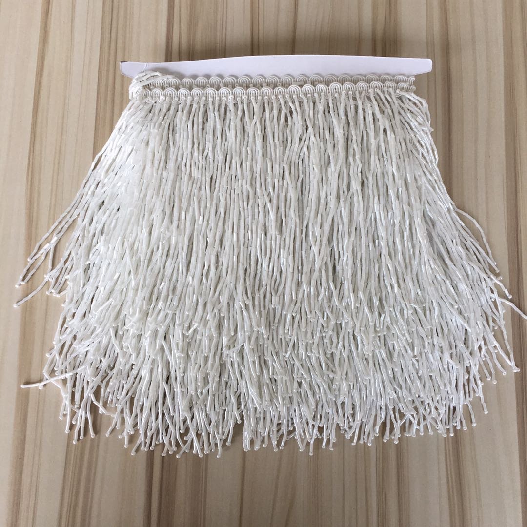 15cm glass bead tassel fringe beads trimming for lampshade curtain dress decor