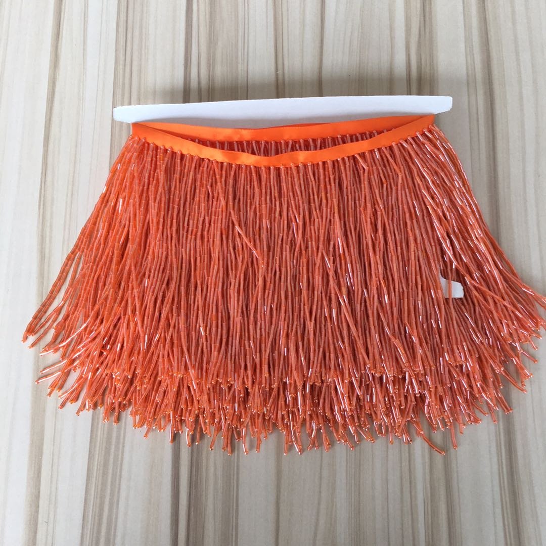 15cm glass bead tassel fringe beads trimming for lampshade curtain dress decor