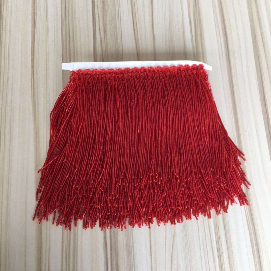 15cm glass bead tassel fringe beads trimming for lampshade curtain dress decor