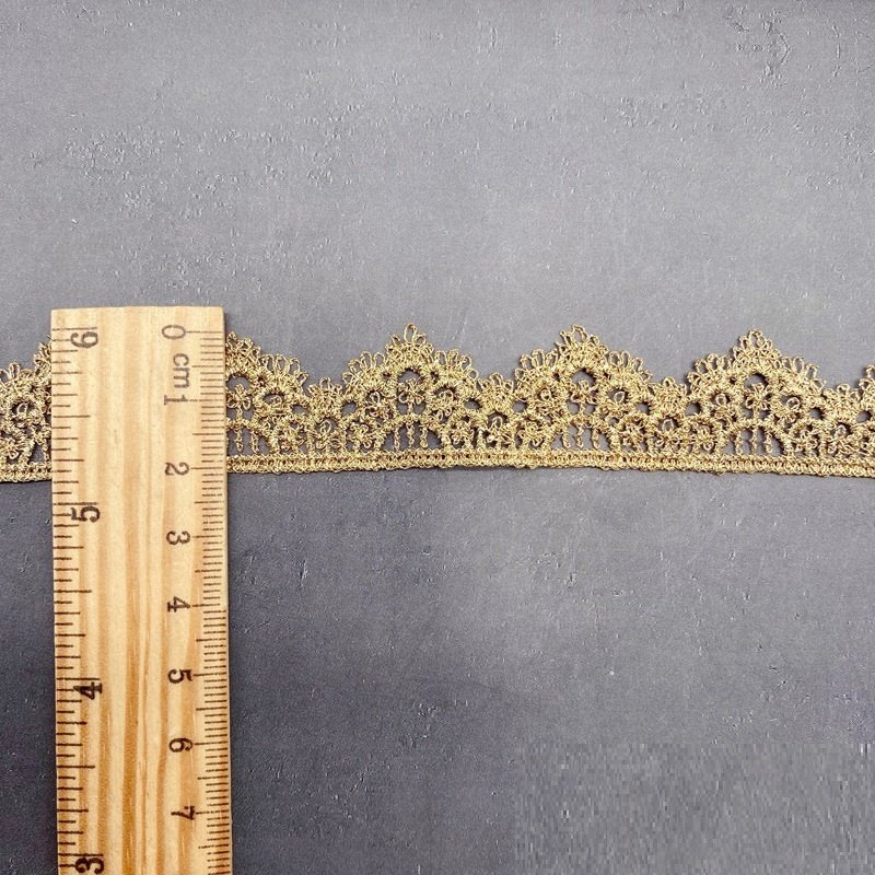 New gold thread chemical water soluble border crochet alencon galloon embroidery dentelle lace for women's cloth wedding trim